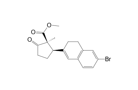 Cyclopentanecarboxylic acid, 2-(6-bromo-3,4-dihydro-2-naphthalenyl)-1-methyl-5-oxo-, methyl ester, cis-