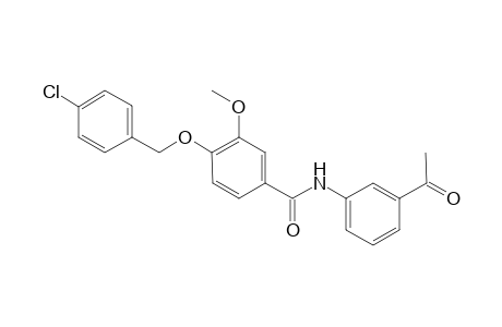 benzamide, N-(3-acetylphenyl)-4-[(4-chlorophenyl)methoxy]-3-methoxy-