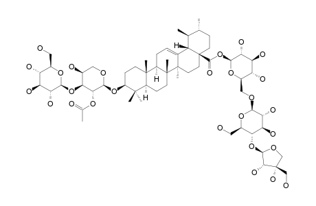 #5;PATRINOVILOSIDE-B;3-O-BETA-D-GLUCOPYRANOSYL-(1->3)-(2'-O-ACETYL-ALPHA-L-ARABINOPYRANOSYL)-URSOLIC-ACID-28-O-BETA-D-APIOFURANOSYL-(1->4)-BETA-D-GLUCOPYRANOSY