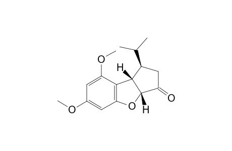 RAC-(1R,3AR,8BS)-6,8-DIMETHOXY-1-(1-METHYLETHYL)-2,3,3A,8B-TETRAHYDRO-1H-CYCLOPENTA-[B]-BENZOFURAN-3-ONE