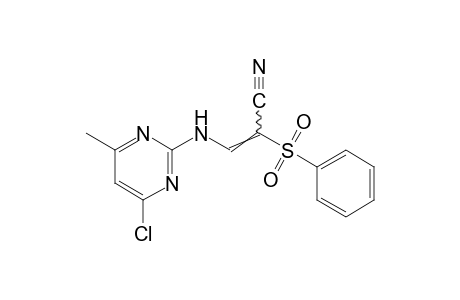 3-[(4-chloro-6-methyl-2-pyrimidinyl)amino]-2-(phenylsulfonyl)acrylonitrile