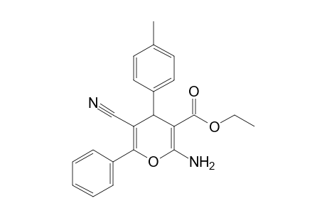 2-amino-5-cyano-6-phenyl-4-p-tolyl-4H-pyran-3-carboxylic acid, ethyl ester