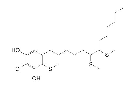 5-[6,7-bis(methylsulfanyl)tridecyl]-2-chloro-4-methylsulfanyl-benzene-1,3-diol