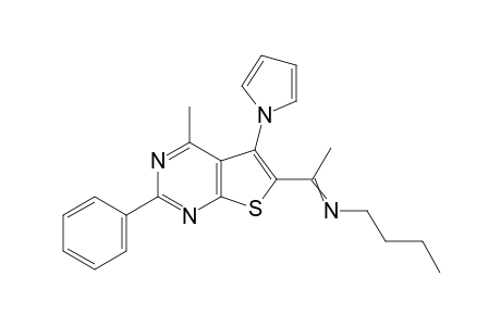 N-(1-(4-methyl-2-phenyl-5-(1H-pyrrol-1-yl)thieno[2,3-d]pyrimidin-6-yl)ethylidene)butan-1-amine