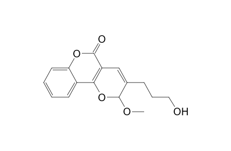 2H,5H-Pyrano[3,2-c][1]benzopyran-5-one, 3-(3-hydroxypropyl)-2-methoxy-