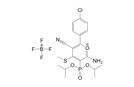 2-Amino-5-cyano-6-(4'-chlorophenyl)-4-methylsulfanyl-4H-pyran-3-ylphosphonic acid diisopropyl ester tetrafluoroborate