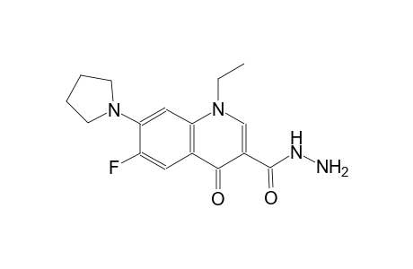 3-quinolinecarboxylic acid, 1-ethyl-6-fluoro-1,4-dihydro-4-oxo-7-(1-pyrrolidinyl)-, hydrazide