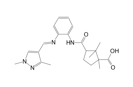 3-[(2-{[(E)-(1,3-dimethyl-1H-pyrazol-4-yl)methylidene]amino}anilino)carbonyl]-1,2,2-trimethylcyclopentanecarboxylic acid