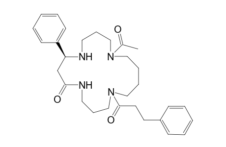 (-)-(8S)-13-Acetyl-8-phenyl-1-(3-phenylpropanoyl)-1,5,9,13-tetraazacycloheptadecan-6-one
