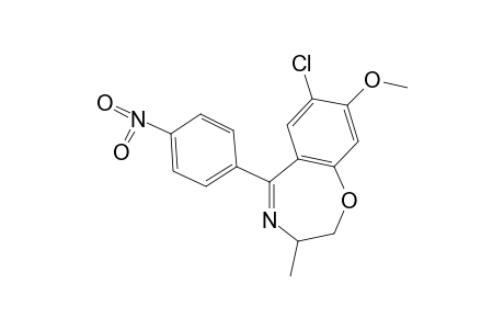 7-chloro-2,3-dihydro-8-methoxy-3-methyl-5-(p-nitrophenyl)-1,4-benzoxazepine