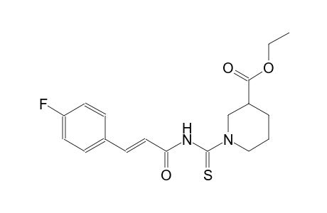 Piperidine-3-carboxylic acid, N-[3-(4-fluorophenyl)-1-oxo-2-propenylaminothiocarbonyl]-, ethyl ester