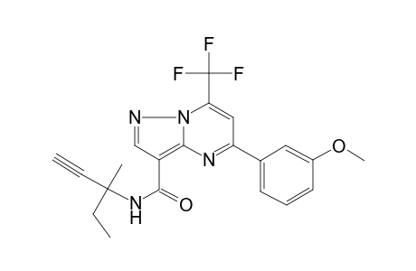 5-(3-Methoxyphenyl)-N-(3-methylpent-1-yn-3-yl)-7-(trifluoromethyl)-3-pyrazolo[1,5-a]pyrimidinecarboxamide