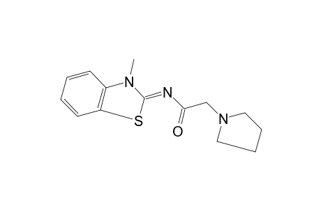 N-(3-METHYL-2-BENZOTHIAZOLINYLIDENE)-1-PYRROLIDINYLACETAMIDE