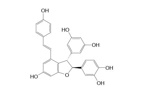 5-[(2S,3S)-2-(3,4-dihydroxyphenyl)-6-hydroxy-4-[(E)-2-(4-hydroxyphenyl)vinyl]-2,3-dihydrobenzofuran-3-yl]resorcinol