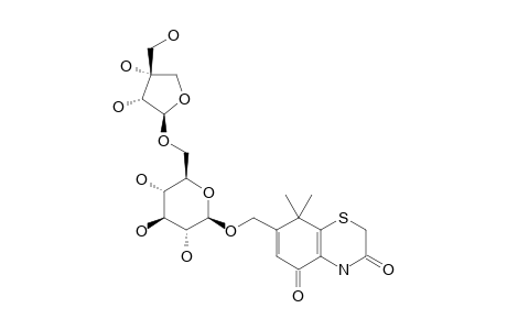 7-[[BETA-D-APIOFURANOSYL-(1->6)-BETA-D-GLUCOPYRANOSYL]-OXY-METHYL]-8,8-DIMETHYL-4,8-DIHYDRO-BENZO-[1,4]-THIAZINE-3,5-DIONE