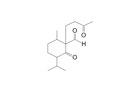 3-Isopropyl-6-methyl-2-oxo-1-(3-oxobutyl)cyclohexanecarbaldehyde