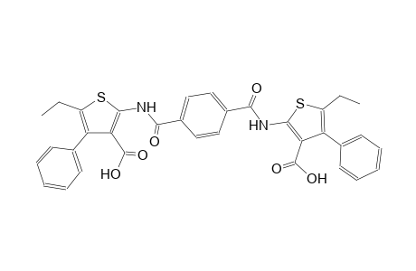 2-[(4-{[(3-carboxy-5-ethyl-4-phenyl-2-thienyl)amino]carbonyl}benzoyl)amino]-5-ethyl-4-phenyl-3-thiophenecarboxylic acid