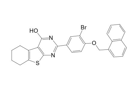 2-[3-bromanyl-4-(naphthalen-1-ylmethoxy)phenyl]-5,6,7,8-tetrahydro-3H-[1]benzothiolo[2,3-d]pyrimidin-4-one