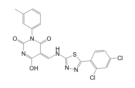 (5Z)-5-({[5-(2,4-dichlorophenyl)-1,3,4-thiadiazol-2-yl]amino}methylene)-6-hydroxy-3-(3-methylphenyl)-2,4(3H,5H)-pyrimidinedione