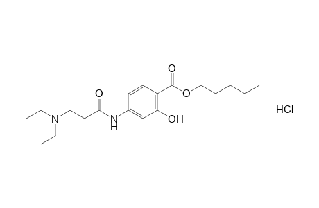 4-[3-(diethylamino)propionamido]salicylic acid, pentyl ester, hydrochloride