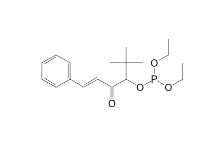 Phosphorous acid, 1-(1,1-dimethylethyl)-2-oxo-4-phenyl-3-butenyl diethyl ester, (E)-(.+-.)-