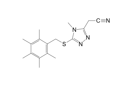 4-methyl-5-[(2,3,4,5,6-pentamethylbenzyl)thio]-4H-1,2,4-triazole-3-acetonitrile