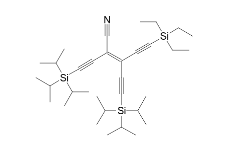 (E/Z)-2,3-Bis[(triisopropylsilyl)ethynyl]-5-(triethylsilyl)pent-2-en-4-ynenitrile