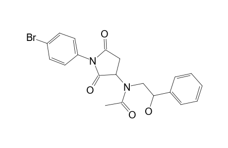 N-[1-(4-bromophenyl)-2,5-bis(oxidanylidene)pyrrolidin-3-yl]-N-(2-oxidanyl-2-phenyl-ethyl)ethanamide