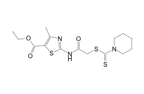 Ethyl 4-methyl-2-({[(1-piperidinylcarbothioyl)sulfanyl]acetyl}amino)-1,3-thiazole-5-carboxylate