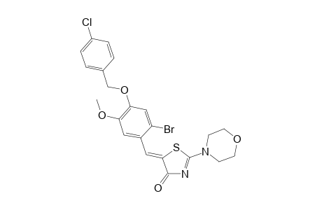 (5Z)-5-{2-bromo-4-[(4-chlorobenzyl)oxy]-5-methoxybenzylidene}-2-(4-morpholinyl)-1,3-thiazol-4(5H)-one