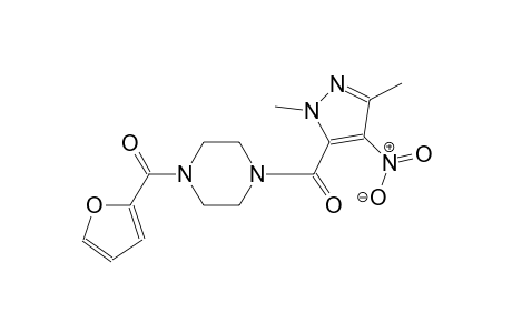 1-[(1,3-dimethyl-4-nitro-1H-pyrazol-5-yl)carbonyl]-4-(2-furoyl)piperazine