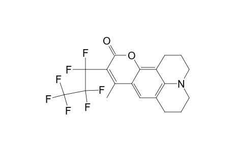 10-(heptafluoropropyl)-2,3,6,7-tetrahydro-9-methyl-1H,5H,11H-pyrano[2',3' -4,5]benzo[1,2,3-ij]quinolizin-11-one