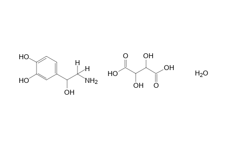 alpha-(aminomethyl)-3,4-dihydroxybenzyl alcohol, hydrogen tartrate (salt), hydrate