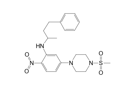 5-(4-Methylsulfonyl-1-piperazinyl)-2-nitro-N-(4-phenylbutan-2-yl)aniline