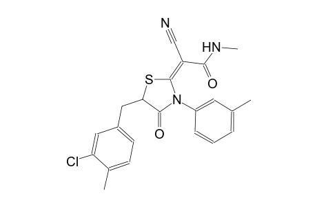 (2E)-2-[5-(3-chloro-4-methylbenzyl)-3-(3-methylphenyl)-4-oxo-1,3-thiazolidin-2-ylidene]-2-cyano-N-methylethanamide