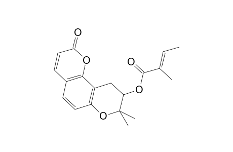 2-Butenoic acid, 2-methyl-, 9,10-dihydro-8,8-dimethyl-2-oxo-2H,8H-benzo[1,2-b:3,4-b']dipyran-9-yl ester