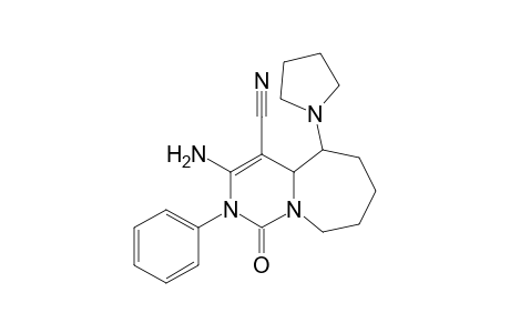 3-Amino-1-oxo-2-phenyl-5-(pyrrolidin-1-yl)-1,2,4a,5,6,7,8,9-octahydropyrimido[1,6-a]azepine-4-carbonitrile