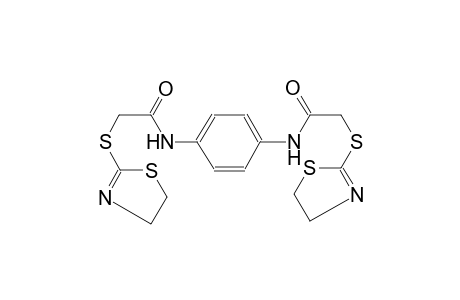 2-(2-Thiazolin-2-ylthio)-N-[4-[[2-(2-thiazolin-2-ylthio)acetyl]amino]phenyl]acetamide