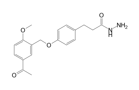 p-[(5-Acetyl-2-methoxybenzyl)oxy]hydrocinnamic acid, hydrazide