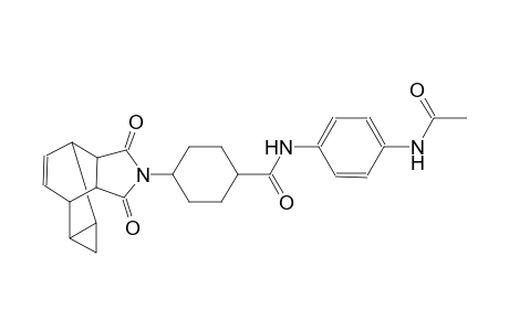 N-[4-(acetylamino)phenyl]-4-(3,5-dioxo-4-azatetracyclo[5.3.2.0~2,6~.0~8,10~]dodec-11-en-4-yl)cyclohexanecarboxamide