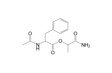 2-Acetylamino-3-phenylpropionic acid, 1-carbamoylethyl ester