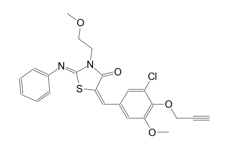 (2Z,5E)-5-[3-chloro-5-methoxy-4-(2-propynyloxy)benzylidene]-3-(2-methoxyethyl)-2-(phenylimino)-1,3-thiazolidin-4-one