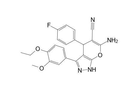 6-Amino-3-(4-ethoxy-3-methoxy-phenyl)-4-(4-fluorophenyl)-2,4-dihydropyrano[2,3-c]pyrazole-5-carbonitrile