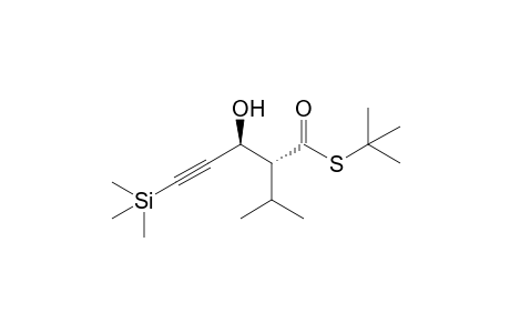 S-tert-Butyl (2R*,3S*)-3-Hydroxy-2-isopropyl-5-(trimethylsilyl)pent-4-ynethioate