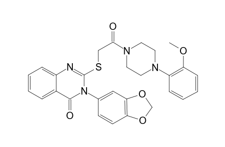 4(3H)-quinazolinone, 3-(1,3-benzodioxol-5-yl)-2-[[2-[4-(2-methoxyphenyl)-1-piperazinyl]-2-oxoethyl]thio]-