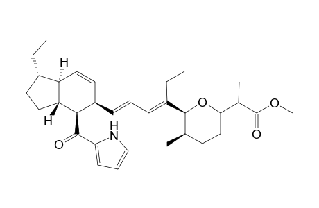 2H-Pyran-2-acetic acid, 6-[1-ethyl-4-[1-ethyl-2,3,3a,4,5,7a-hexahydro-4-(1H-pyrrol-2-ylcarbonyl)-1H-inden-5-yl]-1,3-butadienyl]tetrahydro-.alpha.,5-dimethyl-, methyl ester, [1S-[1.alpha.,3a.beta.,4.beta.,5.beta.[1E[2S*(S*),5R*,6S*],3E],7a.al pha.]]-