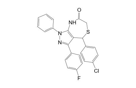 4-(p-chlorophenyl)-4,8-dihydro-3-(p-fluorophenyl)-1-phenyl-1H-pyrazolo[3,4-e][1,4]thiazefin-7(6H)-one