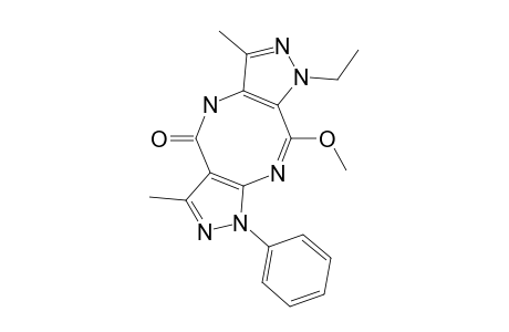 1-ETHYL-4,8-DIHYDRO-10-METHOXY-3-METHYL-8-PHENYL-6-METHYL-DIPYRAZOLO-[3,4-B:4',3'-F]-[1,5]-DIAZOCIN-5(1H)-ONE