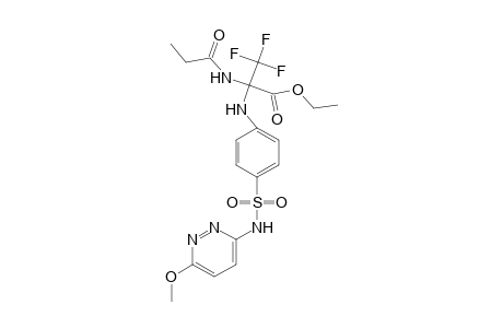 Ethyl 3,3,3-trifluoro-2-[4-(6-methoxypyridazin-3-ylsulfamoyl)anilino]-2-propionamidopropionate