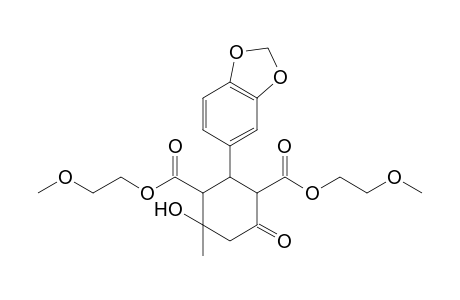 2-(1,3-Benzodioxol-5-yl)-4-hydroxy-4-methyl-6-oxocyclohexane-1,3-dicarboxylic acid bis(2-methoxyethyl) ester